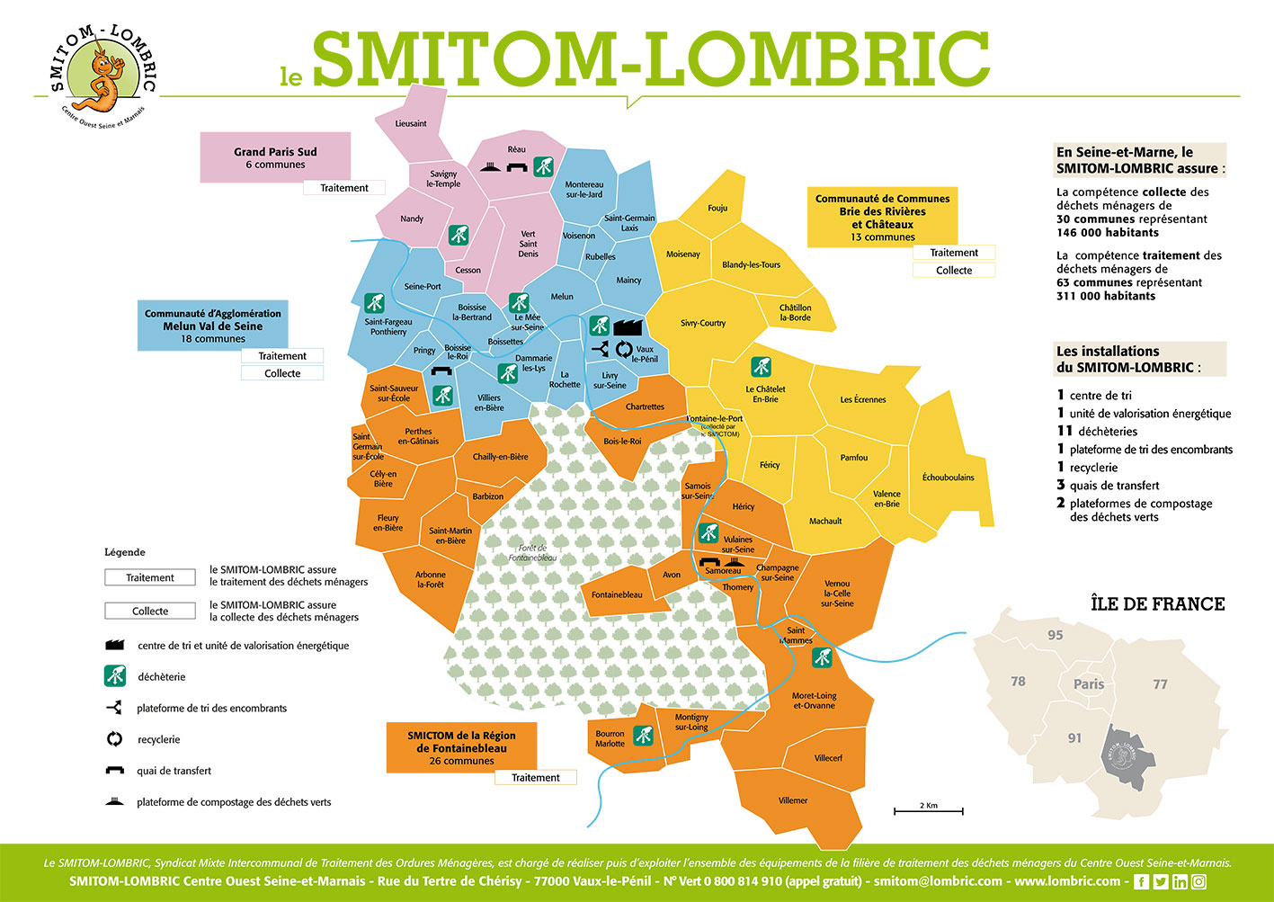 Carte du territoire du SMITOM Lombric